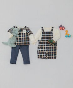 組曲 KIDS 【80-90cm】Check 長袖オーバーオール