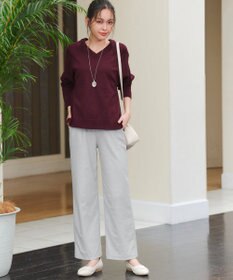 Tiaclasse 【日本製・新色追加・洗える・ストレッチ】エアシルキーワイドパンツ