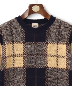 J.PRESS MEN ブークレジャガード ブラックウォッチクルー ニット