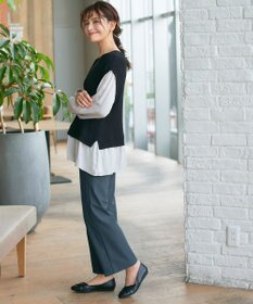 Tiaclasse 【日本製・新色追加・洗える・ストレッチ】エアシルキーワイドパンツ