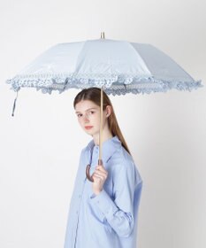 MOONBAT 【遮光/晴雨兼用日傘】POLO RALPH LAUREN(ポロ ラルフローレン) エンブフリル 折りたたみ傘 楽折 遮熱 UV