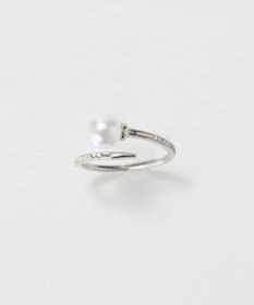 Phoebe 【金属アレルギー対応】ドローラップパールビジューリング　シルバー