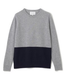 BEIGE， 【WEB限定・洗える】DEMING / バイカラーウールクルーネックニット