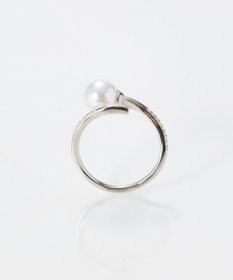 Phoebe 【金属アレルギー対応】ドローラップパールビジューリング　シルバー