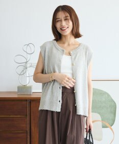 Green Parks ツィード風金釦ニットベスト