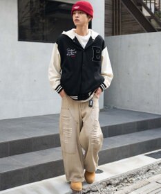 WEGO 【ユニセックス着用ITEM】スウェットフードスタジャン