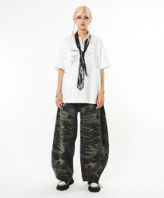 WEGO 【ユニセックス着用ITEM】ハトメバッククロスモチーフパンツ