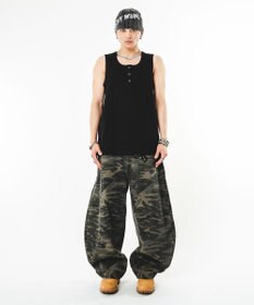 WEGO 【ユニセックス着用ITEM】ハトメバッククロスモチーフパンツ