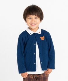 MIKI HOUSE HOT BISCUITS 【70-110cm】 接結天竺素材 ワンポイントカーディガン