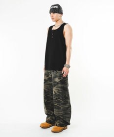 WEGO 【ユニセックス着用ITEM】ハトメバッククロスモチーフパンツ