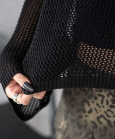 WEGO スプレーロゴジャガードメッシュニット