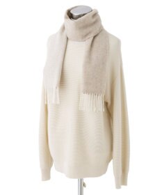 MOONBAT FURLA カシミヤ100%リバーシブルプチマフラー/幅20cm