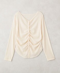 earth music&ecology タックボタンチュールフロッキープルオーバー