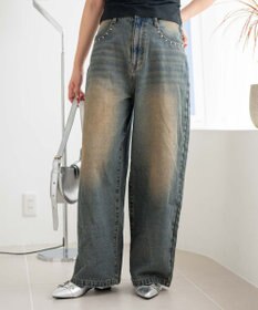 WEGO 【SMサイズ展開】ロゴデニムバギーパンツ