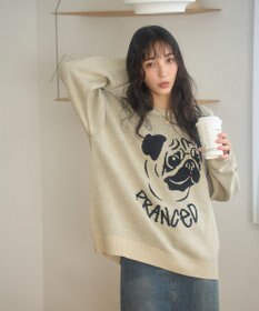 WEGO 【新色追加/ユニセックス着用ITEM/SMLサイズ展開】ジャガードグラフィックプルオーバー（LS）