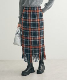 Green Parks ・ＳＵＧＡＲ　ＳＰＯＯＮ　チェックフリンジスカート