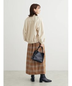 Green Parks ベルトデザインチェックＩラインスカート