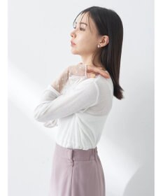 earth music&ecology チュールビジュープルオーバー