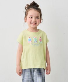 ANY KIDS 【綿100%】ひんやり フレンチスリーブ サガラ刺繡Tシャツ