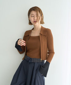 YECCA VECCA 【2点SET】キャミセット襟付きZIPカーディガン