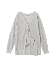 YECCA VECCA ハイゲージミドル丈Vネックカーディガン