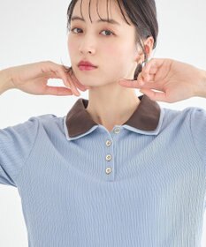 earth music&ecology ダブル衿ペプラムプルオーバー