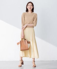 組曲 S 【洗える】CHAIギャザースリーブ ニット