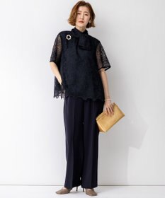 23区 【APPLAUDIR】Brocheリボンブーケレース ブラウス