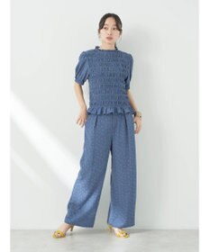 earth music&ecology 花柄パフスリシャーリングブラウス