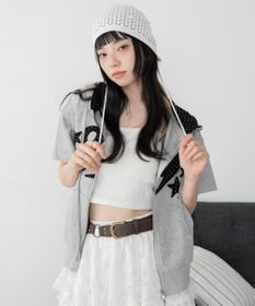 WEGO グラフィック半袖ZIPパーカー