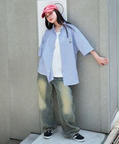 WEGO 【ユニセックス着用ITEM/MLサイズ展開】オックスフォードワンポイントシャツ（SS）