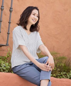 Tiaclasse L 【洗える】ゆったりシルエットの幅広カフスブラウス