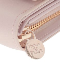 Maison de FLEUR ピンクベルトリボンミニウォレット