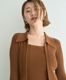 YECCA VECCA 【2点SET】キャミセット襟付きZIPカーディガン