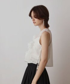 GRACE CONTINENTAL メッシュフラワートップ