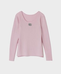 GRACE CONTINENTAL ロゴ刺繍リブトップ