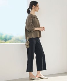 自由区 【SHIHOさん着用】エンブロイダリーブロードパフスリーブ ブラウス