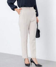 組曲 L 【KUMIKYOKU NAVY】コンフォータブルドレープ フリルテーパードパンツ