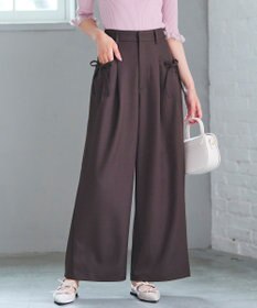 Feroux リボンディテール セミワイドパンツ