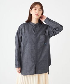 SHARE PARK LADIES 【UVカット・撥水・ストレッチ】イージーデニムノーカラーシャツ