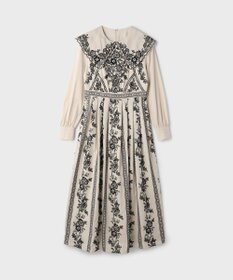 GRACE CONTINENTAL パターン刺繍ワンピース