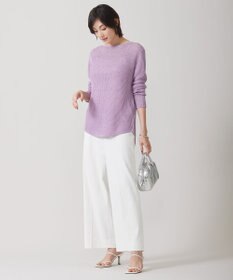 ICB 【洗える】 ペーパーブレンドシャインニット プルオーバー