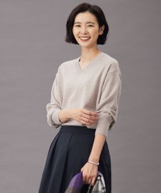J.PRESS LADIES L 【洗える】EASY WOOL Vネック ニット