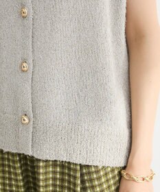 Green Parks ツィード風金釦ニットベスト