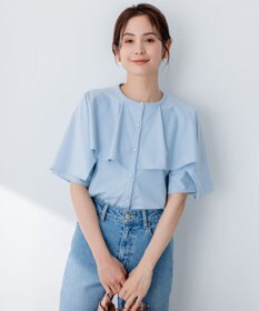 組曲 【洗える】ブラウスライクジャージーポンチョライク カットソー