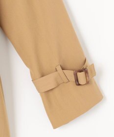 Feroux 【洗える】ラッフルカラーミドル丈 トレンチ