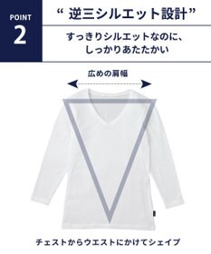 WACOAL MEN 綿混インナー Vネック ８分袖 しっかりあたたかい 保温性 肌側起毛 ストレッチ素材 逆三シルエット設計 メンズ GL5021 /ブロス