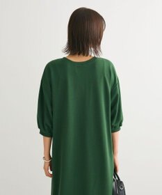 Green Parks ７分袖裏毛ドッキングロゴワンピース