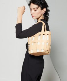 Y'SACCS 【リサイクルレザー】メッシュかごバッグ　small