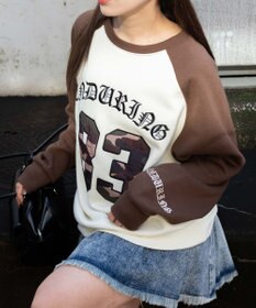 WEGO 【裏起毛】迷彩ワッペンラグランスウェット